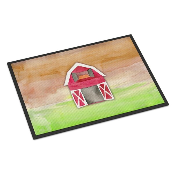 Carolines Treasures 24 x 36 in. Barn Watercolor Indoor or Outdoor Mat BB7409JMAT - main